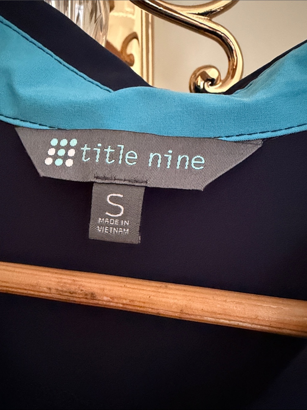 Title Nine Navy dress with Teal Trim - Picture 2 of 3